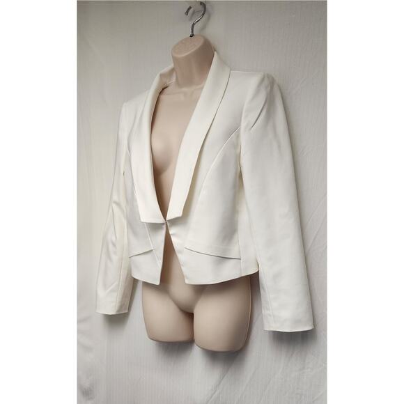 Antonio Melani Off White Single Breasted Blazer Jacket Open Front Long Sleeves 8 - Picture 4 of 9